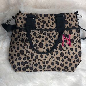 Initials Animal Print Messenger Bag